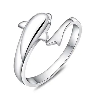 MYKI Cute Dolphin Adjustable Ring For Women & Girls