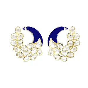 Moonstruck Stud Earring For Women (Blue)