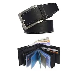 UnicornNMermaids Unicorn & Mermaids Gift Hamper for Men |Black Wallet and Black Belt Men's Combo Gift Set | Leather Wallets for Men | Mens Wallet | Mens Belt(Black)
