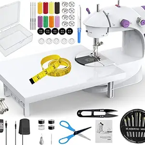 Vivir Sewing Machine For Home Tailoring With Extension Board, Foot Pedal, Adapter And Fully Loaded Sewing Kit Box