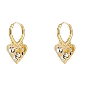 KRYSTALZ Elegant Korean Fashion Heart Crystal Dangle Earrings for Women & Girls