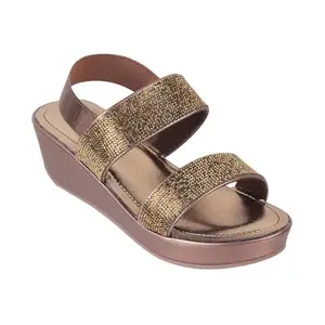 Catwalk Women Stylised Back Open Platforms | For Women & Girls (BRONZE,5 UK)