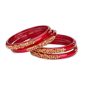 Somil Base Metal with Diamond Love Bangles for Women (Multicolor)