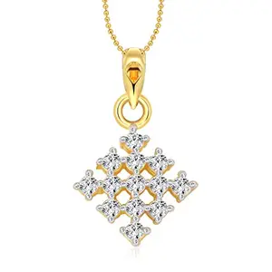 VFJ VIGHNAHARTA FASHION JEWELLERY Vighnaharta Simple Trendz (CZ) Gold and Rhodium Plated Pendant - [VFJ1106PG]