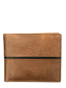 TEAKWOOD LEATHERS Teakwood Genuine Leather RFID Protected Two Fold Wallet for Men(Brown)