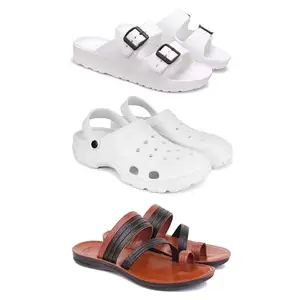 DRACKFOOT Men's Sandals | Lightweight Wear| Stylish & Easy to Wear For Men'S GRT-SAN-(3-COMBO)-3113-3122-3151-8