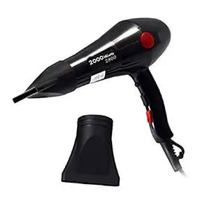 Gadget Wear 2000 W Professional Hot And Cold Hair Dryer With 2 Switch Speed Setting And Thin Styling Nozzle, Diffuser Hair Dryer For Men And Women - Black, 2000 Watts
