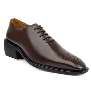 YUVRATO BAXI Men's Stylish Formal Derby Brown Lace-up Shoes