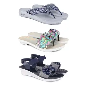 Trendy Open-Toe Sandals for Women – Soft Padded Footbed, Summer Wear | (COMBO-3)-1887-1966-1972-6-EURO-37