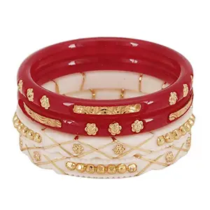Parmar Gold Jewelery Acrylic City Gold Shakha Pola Bangle Set For Women (Set Of 4)