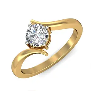 Vighnaharta Girls/Women's Gold and Rhodium Plated Alloy and Cubic Zirconia Engage Ring (Yellow)