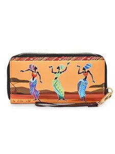 SABHYATA Women's Multicolour Double Zip Handmade Women's Wallets (Masai Lady)