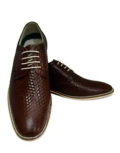 ASM Brown Derby Shoes with Two-Tone Hand Finish Pyramid Leather ARTICLE-HU192, UK 4 to 15 (10)