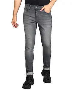 Urbano Fashion Men's Grey Regular Fit Washed Jeans Stretchable (cfjeanwhsk-002-mgrey-28)