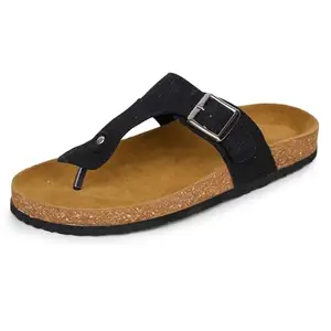 TRASE Cork Slipper For Women | Comfortable Arch Support (Black, 5 UK)