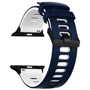 Smart Wacth Belt For APPLE SERIES SE/7/6/5/4/3/2/1 Fits in 42/44/45mm Smart Watch Strap (WHT : N.BLUE)