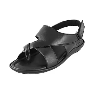 Mochi Men Black Leather Sandals (18-724-11-44) Size (10 UK/India (44EU))