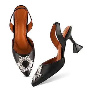 FROH FEET Casual Fancy & Attractive Design Trending Kitten Heel Sandals, Solid Comfortable Sole For Womens & Girls