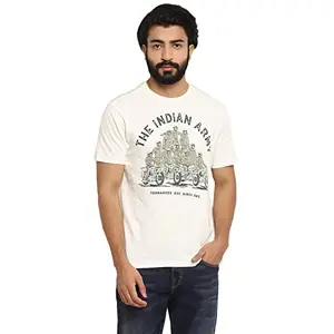 Royal Enfield Men's Regular Fit T-Shirt (TSR210006_Whisper White XL)