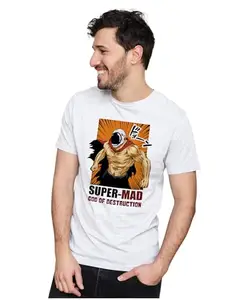 Men's & Women's Regular Fit T-Shirt Just Be Happy - Smile 100% Cotton Unise T-Shirt White;|White,L(MADILS27-White L Men Round)