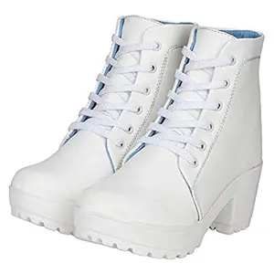 commander shoes Commander Casual Ankle-Length Boots for Girls and Women (801). White