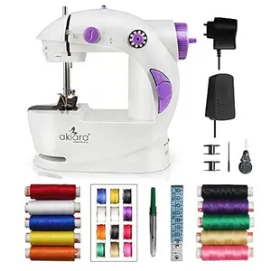 akiara - Makes life easy Mini Sewing Machine For Home Tailoring Use | Mini Silai Machine | Mini Stitching With With Multicolour Threads and Bobbin Set