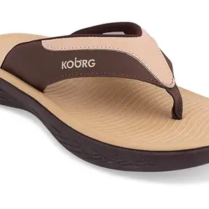 KOBURG Zensole Flips Men's Flip Flops - Tranquil & Durable Flip Flops Beige Brown, 6 UK