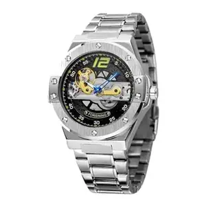 FORSINING Automatic Watch Hollow Design from Mechanical Watches Skeleton Watches Uni Sex Type, No Battery Needed (Silver)