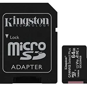 Kingston Canvas Select Plus 64GB microSD Card Class 10 UHS-I speeds up to 100MB/s with Adapter (SDCS2/64GBIN) image 1