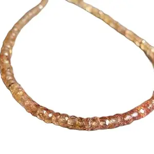 LKBEADS Natural Imperial topaz  Gemstone rondelle 5-6mm smooth 16inch Beads Stretchble bracelet crystal healing energy stone bracelet for Women & Men Adjustable Size