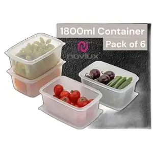 Fridge Storage Containers (Pack of 6), Fridge Organizer Storage box & Secure-Sealing Lids, Fridge Storage Boxes Keep Fruits, |design - 3337 Refrigerator Organizers
