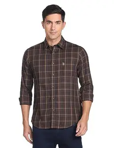 U.S. Polo Assn. Men's Slim Fit Shirt (UDSHTO1024_Brown