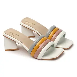 KLIEV PARIS Striped Pattern Fashion Heels Sandal Stylish and Fashionable| Stylish Latest & Trending Heels Sandals