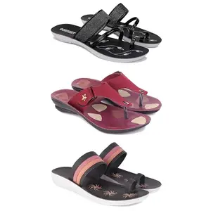Women's Comfortable Sandal,Casual Lightweight Sandal for Everyday Wear for women's(GR-(COMBO-3)-1946-1974-1992-8)