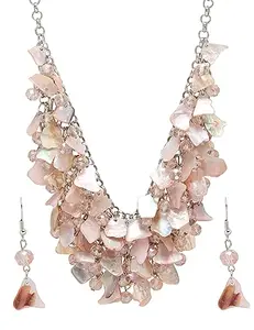 YouBella Jewellery for women Celebrity Inspired Statement Necklace Jewellery Set with Earrings for Girls and Women (Pink)