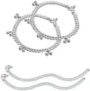 Heer Collection Traditional Trendy Jewellery All Occassions Anklets Payal Pair for Women/Girls Alloy Anklet (Pack of 4)(Combo Payal-101&123-(1PairEach))