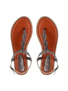 Khadim's Cleo Grey Flat Sandal for Women (6537402)