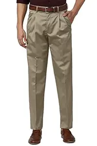 Peter England Men's Regular Casual Mid Rise Pants (PCTPCSMB803614_Olive
