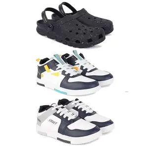 DRACKFOOT Men's Sports Shoes | Lightweight Stylish & Easy to Wear for Men'sGRT-SPO-(3-Combo)-3058-1074-1075-6 Multicolor