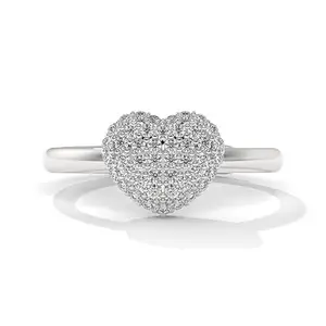 BRAHMANI GEMS 925 Sterling Silver Heart Rings | Multiple Design Options | Size Adjustable, Gift for Women Wife Girls