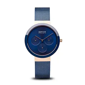 BERING Time | Blue sunray dial Women's Slim Watch 35036-367 | 36MM Case | Ceramic Collection | Stainless Steel Strap | Scratch-Resistant Sapphire Crystal | Minimalistic - Designed in Denmark