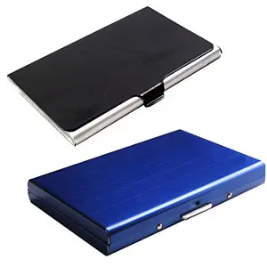 Stealodeal Full Blue Metal Limited Edition with Black Stainless Steel Debit/Credit Card Holder (Unisex)
