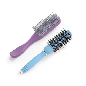 Homestic Hair Brush | Bristles Brush | Hair Brush with Paddle | Sharp Hair Brush for Woman | Suitable For All Hair Types | TGX5232-C19P.. | Ice Blue & Purple