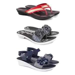 Women's Comfortable Sandal,Casual Lightweight Sandal for Everyday Wear | TBS-(3-COMBO)-1958-1967-1972-5