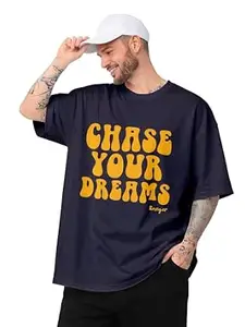 ENCIGER Men Oversized T-Shirt Cotton Drop Shoulder Loose Fit Graphic Printed Casual Streetwear T Shirt