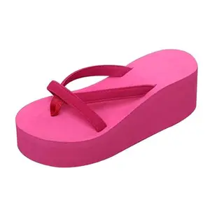 UUNDA Fashion Wedges High Flip-Flop Women's Casual Sandal (Pink) (Size - 41)
