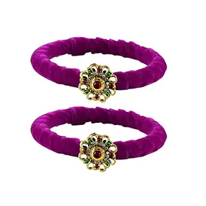 MAYA FASHION Rani Stone Brass Bangle With Very Extra Large Size Elegant Extra Large Size Bangle | Perfect Fit for Plus Size banglesTrendy and Comfortable Fit for woman and girls | (Sku-ban2052)