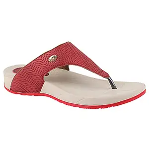 WELCOME Women's Extra Soft Slippers with Cushion FootBed for Adult | Comfortable & Light Weight| Stylish & Anti-Skid| Waterproof & Everyday Flip Flops for Ladies/Girls, W-LP-115-RED_6
