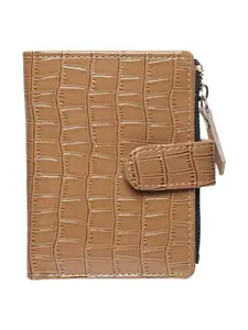 SAMTROH Small Women's Wallet -PU Leather Multi Wallets | Credit Card Holder | Coin Purse Zipper -Small Secure Card Case/Gift Wallet for Women and Girls (Tan Textured) (Tan New)
