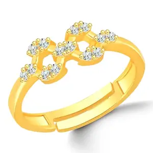 Cubic Zirconia Adjustable Golden Novelty Design Ring For Men And Women